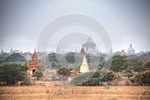 View over the Bagan temples in Myanmar