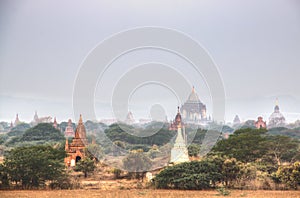 View over the Bagan temples in Myanmar