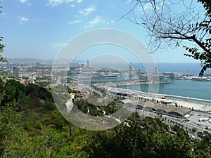 View over Barcelona Port in the summer