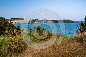 View over the bay of Gerakas and the rocky peninsula, Zakynthos