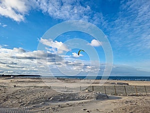 View over the beach at warnemuende, germany