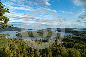 View over the beautiful Swedish landscape: The High Coast