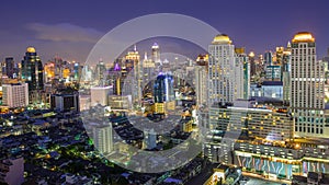 A view over the big asian city of Bangkok