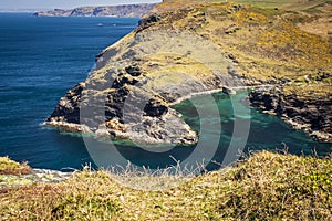 The view over Boscastle harbour, Cornwall, England.