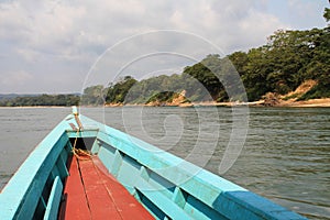 Looking down the Usumacinta River in Chiapas, Mexico