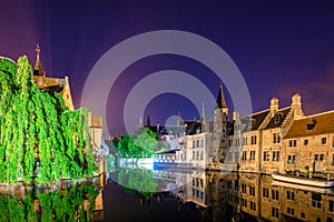 View over Brugge canal, Belgium.