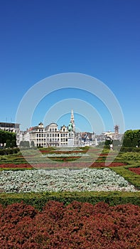 View over Brussels from the top of mont des arts