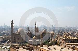 View over Cairo city with mosques