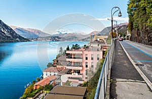 View over Campione D'Italia and Lake Lugano