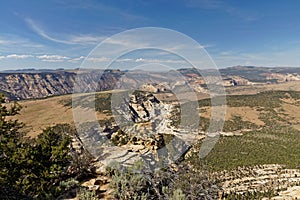 View over canyon area in the Dinosaur National Monument in Colorado