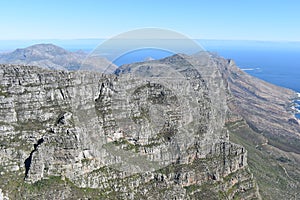 View over Cape Town from the big Table Mountain in South Africa
