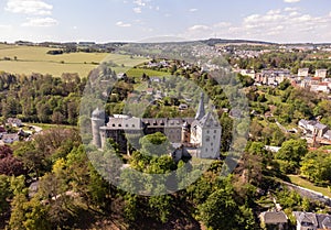 view over the castle mylau on the hill,vogtland saxony germany