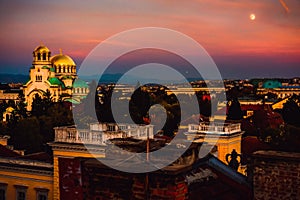 View over city centre in Sofia Bulgaria