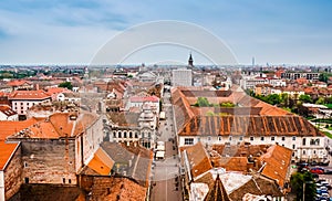 Aerial view over the city of Timisoara in Romania.