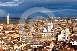 View over the city of Venice in Italy