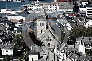 View over the city of Ãâ¦lesund, Norway photo