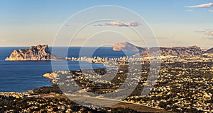 View over the coast of the Costa Blanca to the south with the rock as a landmark. photo