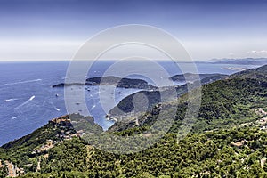 View over the coastline of the French Riviera, Eze, France