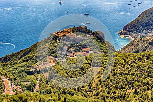 View over the coastline of the French Riviera, Eze, France