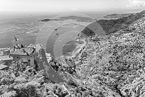 View over the coastline of the French Riviera, Eze, France