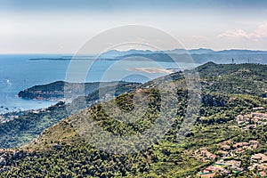 View over the coastline of the French Riviera, Eze, France