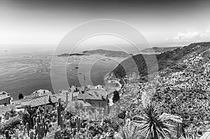 View over the coastline of the French Riviera, Eze, France