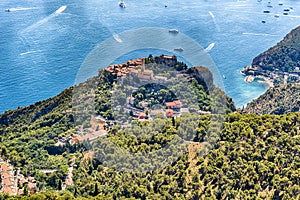 View over the coastline of the French Riviera, Eze, France