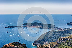 View over the coastline of the French Riviera, Eze, France