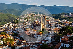 View over Colonial city of Taxco, Guerreros, Mexico