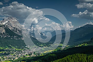 View over Cortina D'Ampezzo