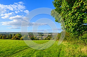 View over countryside near Westerham in Kent, UK