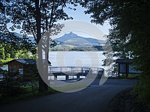 View over the dam at Lake Gruenten