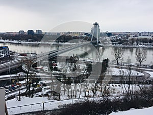 View Over The Danube River In Bratislava