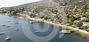 View over the Derwent river in the waterside suburb of Sandy Bay