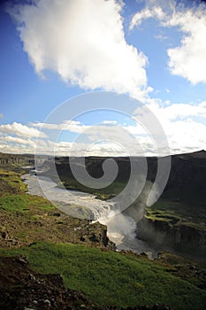 View over Dettifoss waterfall