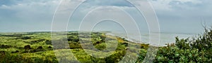 View over the dunes and wetlands of Ameland, Holland