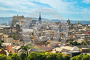 View over edinburgh from arthur seat, scotland, uk