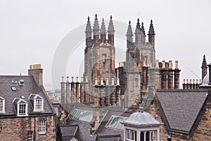 View over Edinburgh in cloudy weather, Scotland