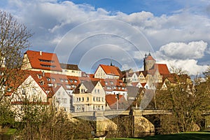 View over the Enz to the old town of Besigheim