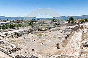 View over the excavation site towards Eleusis and the Saronic Gu