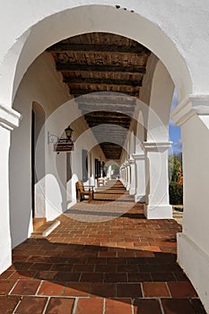 View over external corridor of a Spanish Mission