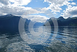 View over the fjord sunnylvsfjorden in Norway