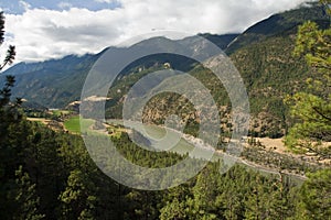View over the Fraser River and upper Fraser Canyon