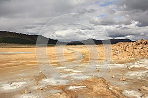 View over fumarole fields