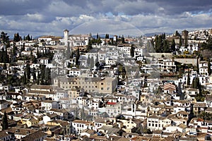 A view over Granada from the Alhambra Palace in Spain