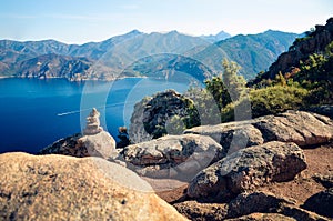 View over the Gulf of Port and Scandola nature reserve in Corsica, France