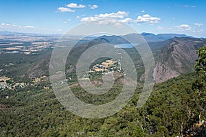 View over Halls Gap and Lake Bellfield  in Victoria, Australia