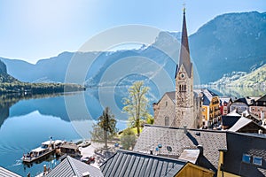 View over Hallstatt, Salzkammergut, Austria