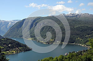 View over Hardangerfjord, Norway photo