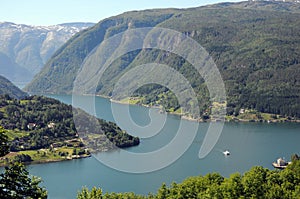 View over Hardangerfjord, Norway photo